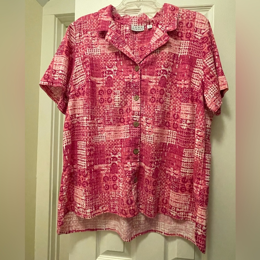 Joan Rivers Pink Button Down Shirt